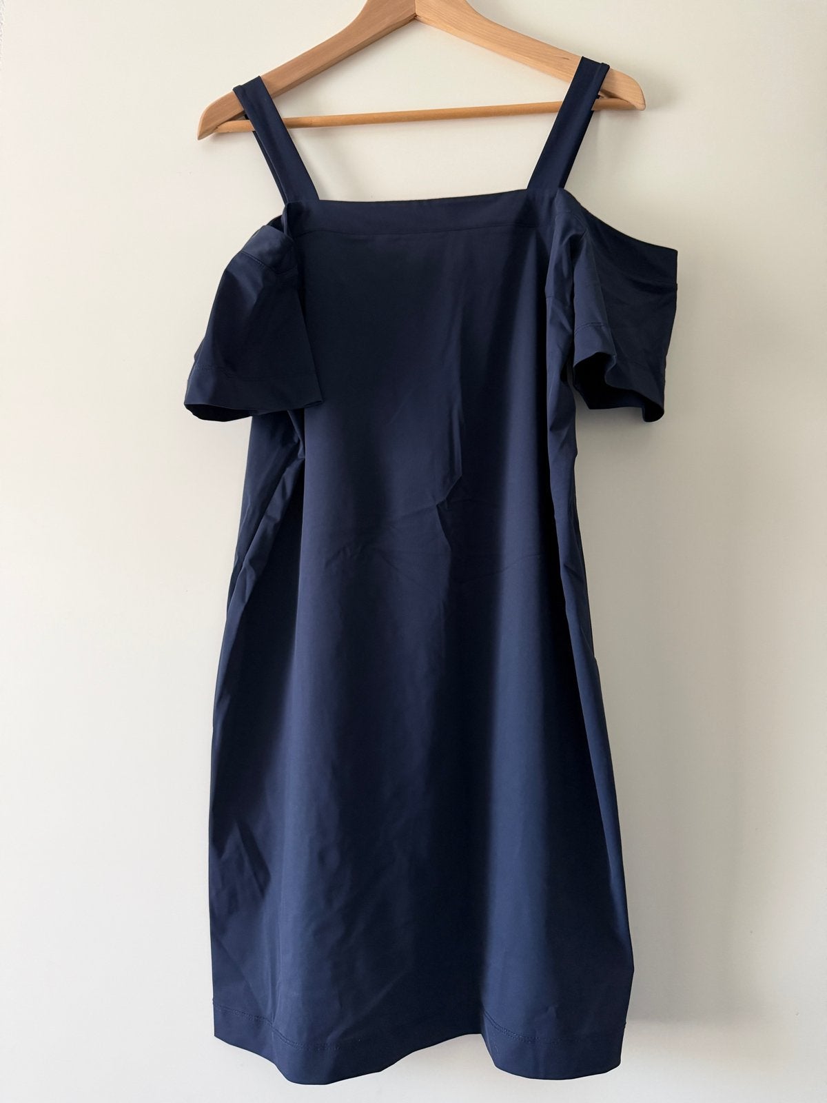 Nikkie travelstof jurk donkerblauw maat 38, Maat 38/40 (M), Blauw, Ophalen of Verzenden, Gedragen