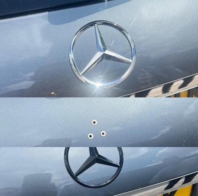 Mercedes ster glans zwart gle w167 w166 glc coupe cla w118, Ophalen of Verzenden