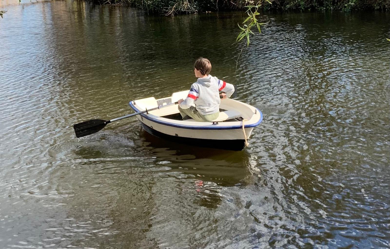 Polyester roeibootje, ook als bijboot/visboot, Watersport en Boten, Ophalen, Gebruikt, Overige typen, Motorboot