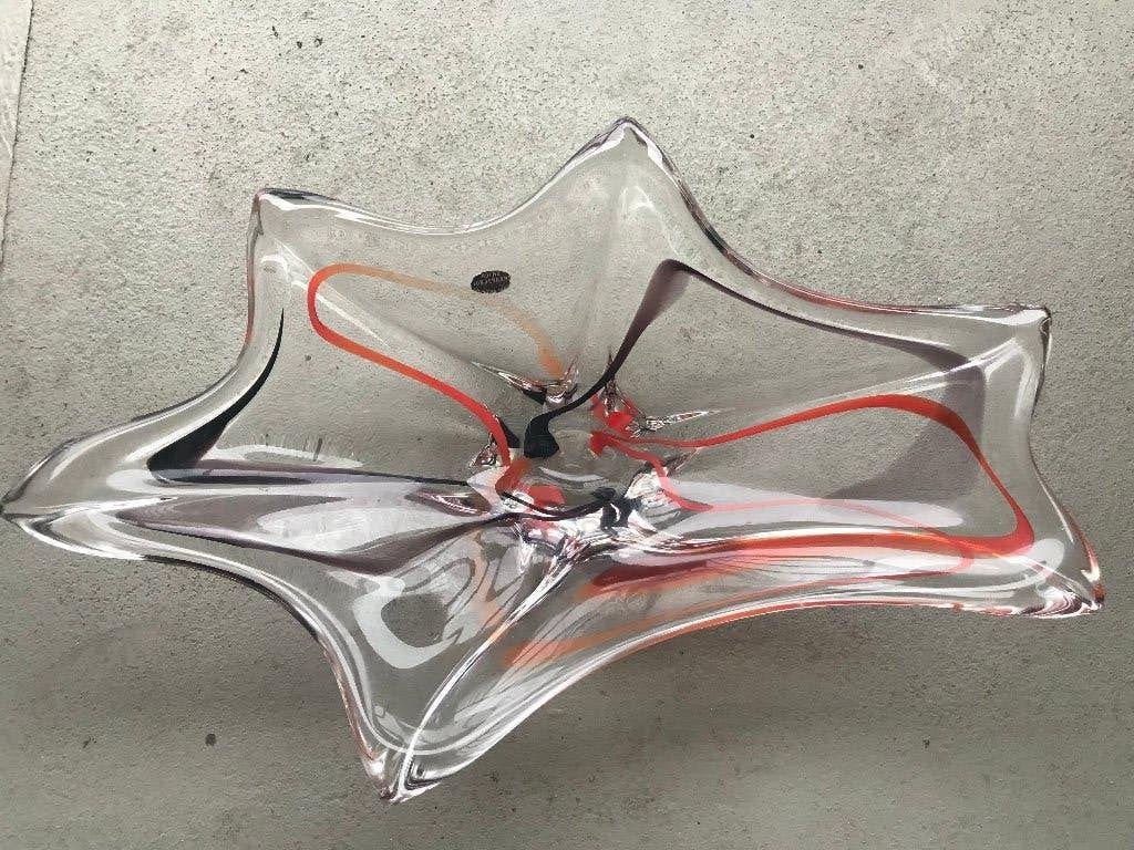 mid century design max verboeket glas schaal, Ophalen of Verzenden