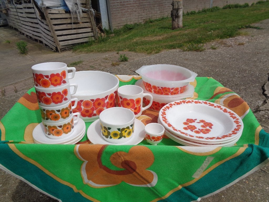vintage/retro sevies, Gebruikt, Overige typen, Ophalen of Verzenden, Glas