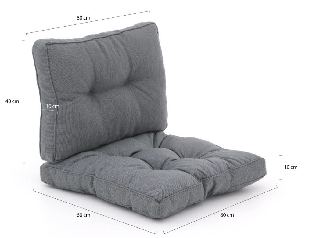 Lounge kussens 2 sets 60x60 en 60x40 cm grijs, Tuin en Terras, Ophalen, Zo goed als nieuw