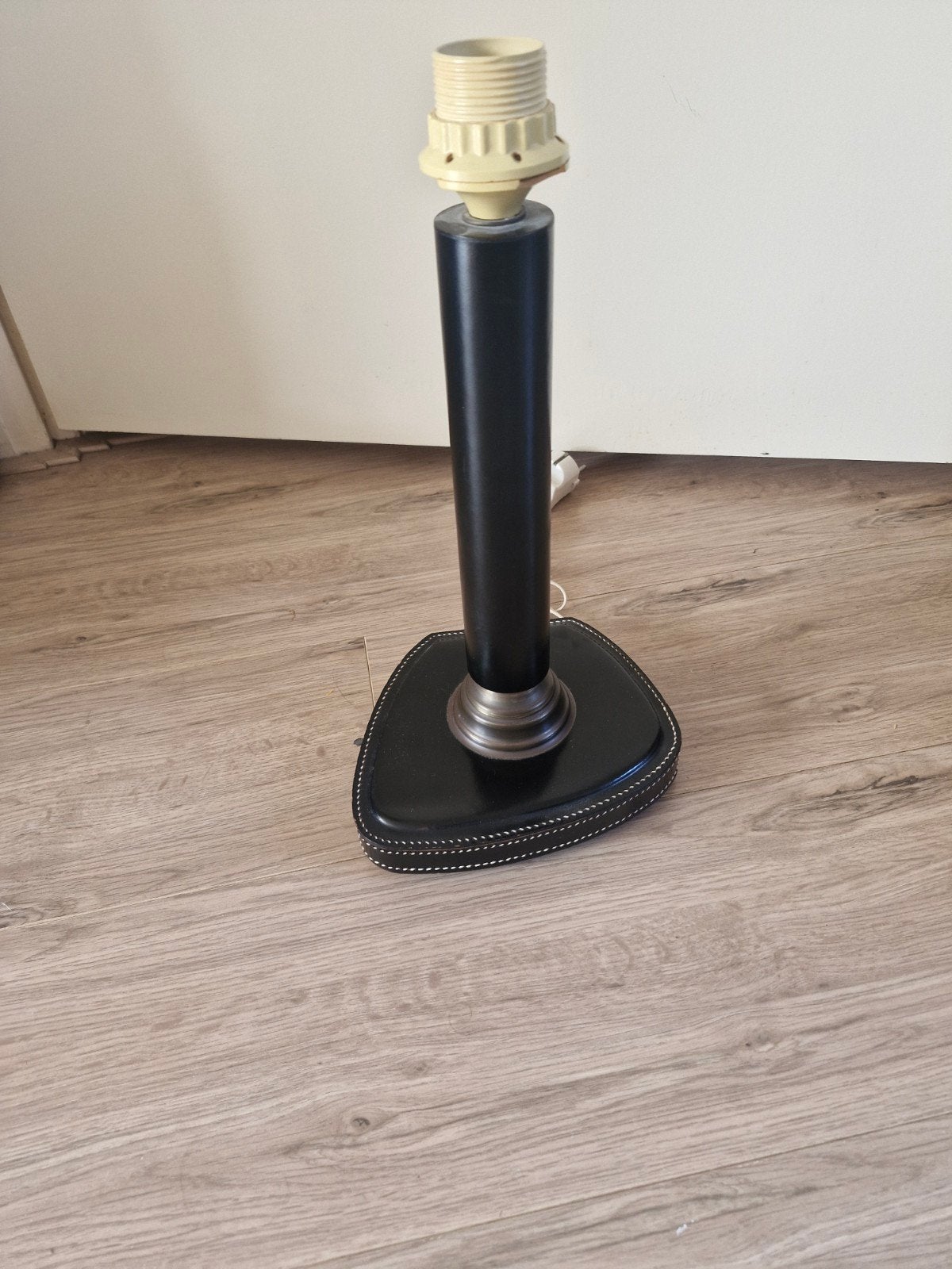 Een leren lampenvoet fifties vintage leren, Ophalen of Verzenden