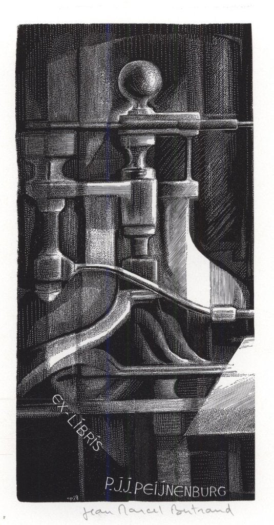 0085 Ex Libris Frankrijk : Jean Marcel Bertrand, 1988, Antiek en Kunst, Verzenden, Ex libris