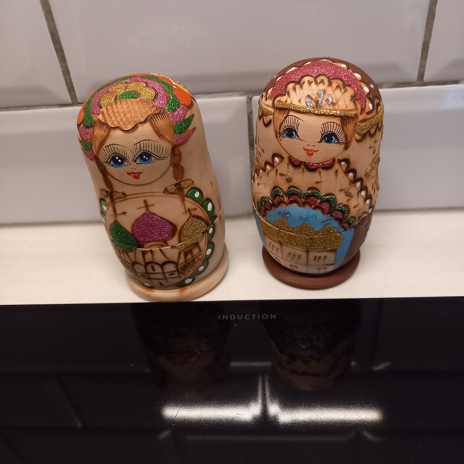 Unieke Handbeschilderde Houten Matroesjka Poppen (12 cm), Ophalen of Verzenden