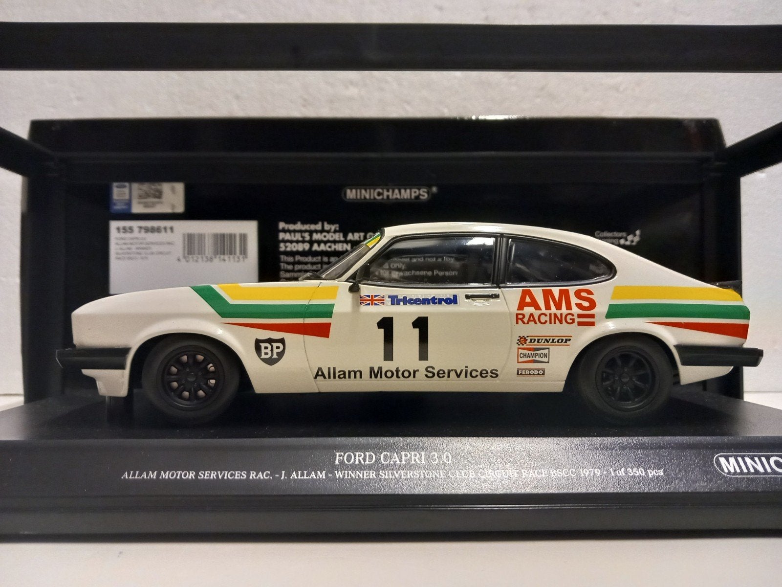 Ford Capri 3.0 Silverstone 1979 Limited Minichamps 1:18 KRD, Ophalen of Verzenden, Zo goed als nieuw, Auto, MiniChamps