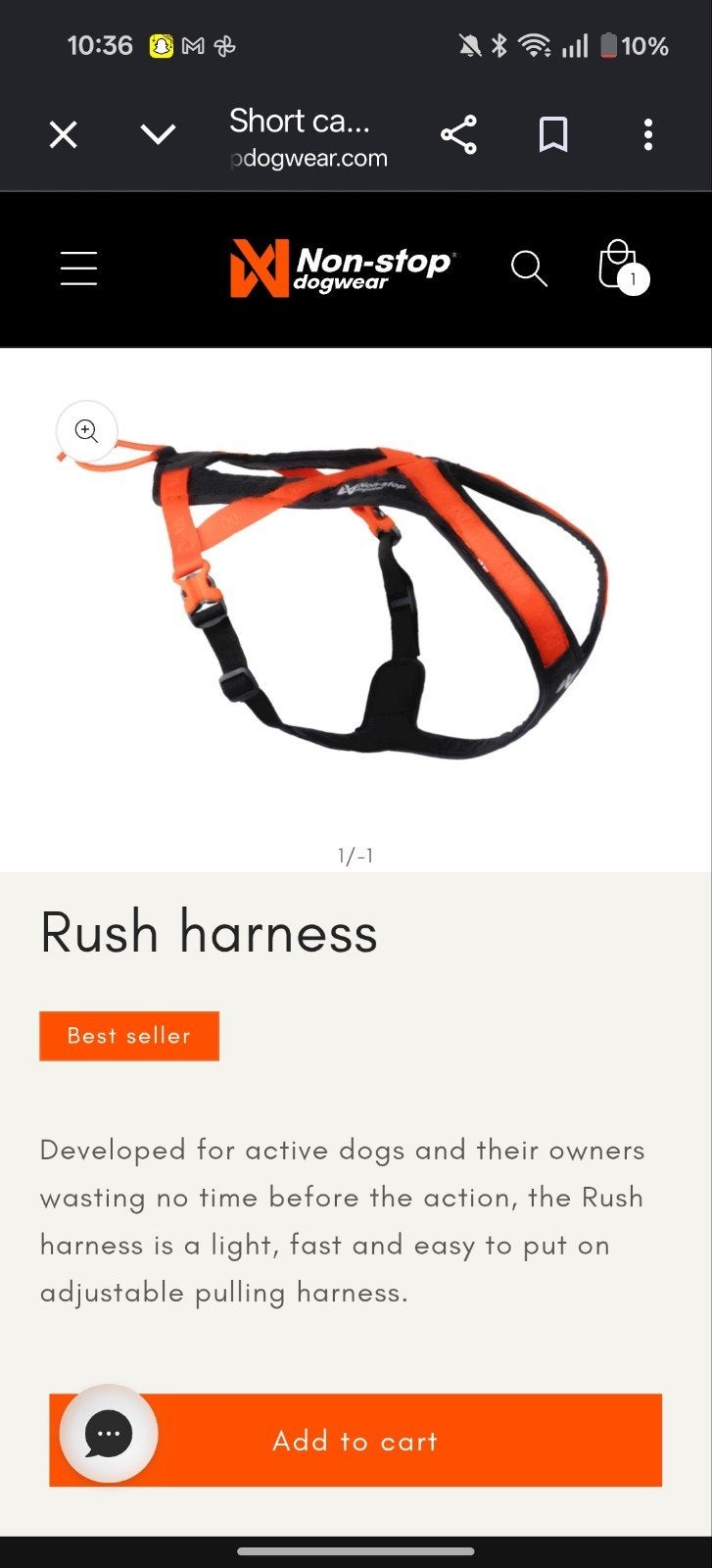 NON STOP DOG WEAR RUSH HARNAS MAAT 7, Overige merken, Ophalen of Verzenden, Zo goed als nieuw, Hondentuig