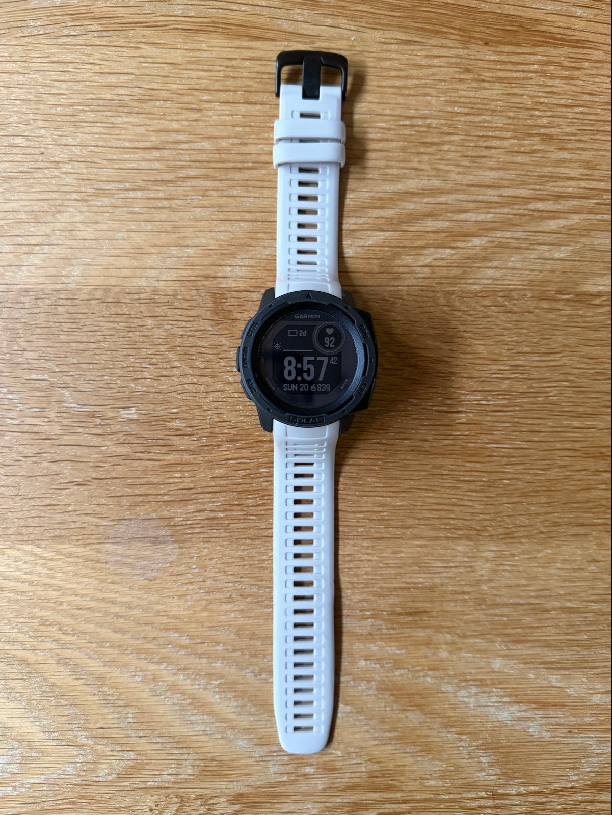 Garmin Instinct Solar Smartwatch - Wit/Zwart, Wit, Ophalen of Verzenden, Zo goed als nieuw, Waterdicht