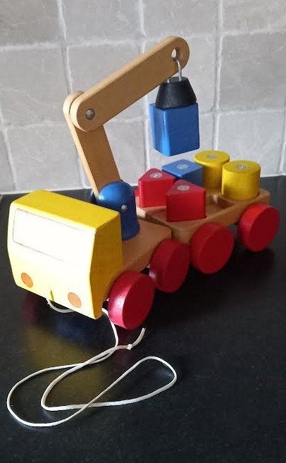 Houten takelwagen, Verzenden, Zo goed als nieuw