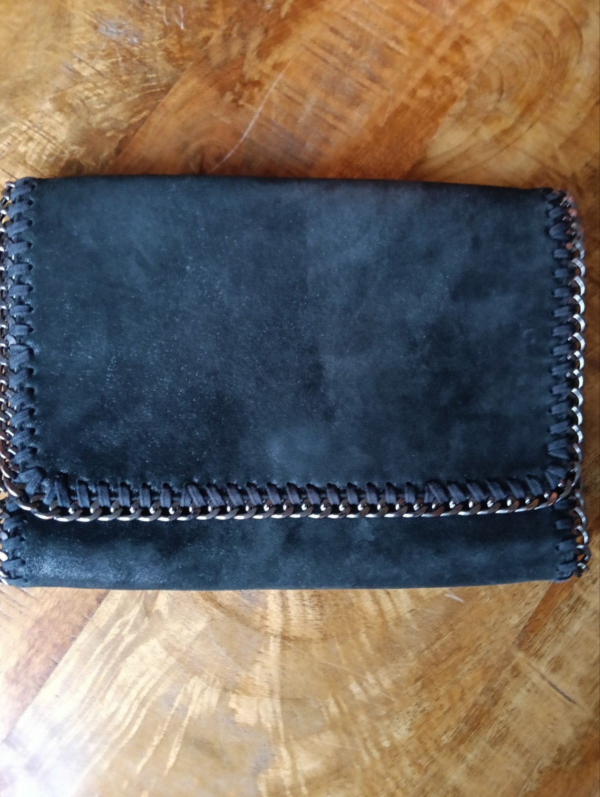 Stella McCartney Falabella Clutch Zwart Suède, Ophalen of Verzenden, Zo goed als nieuw, Zwart, Avondtasje
