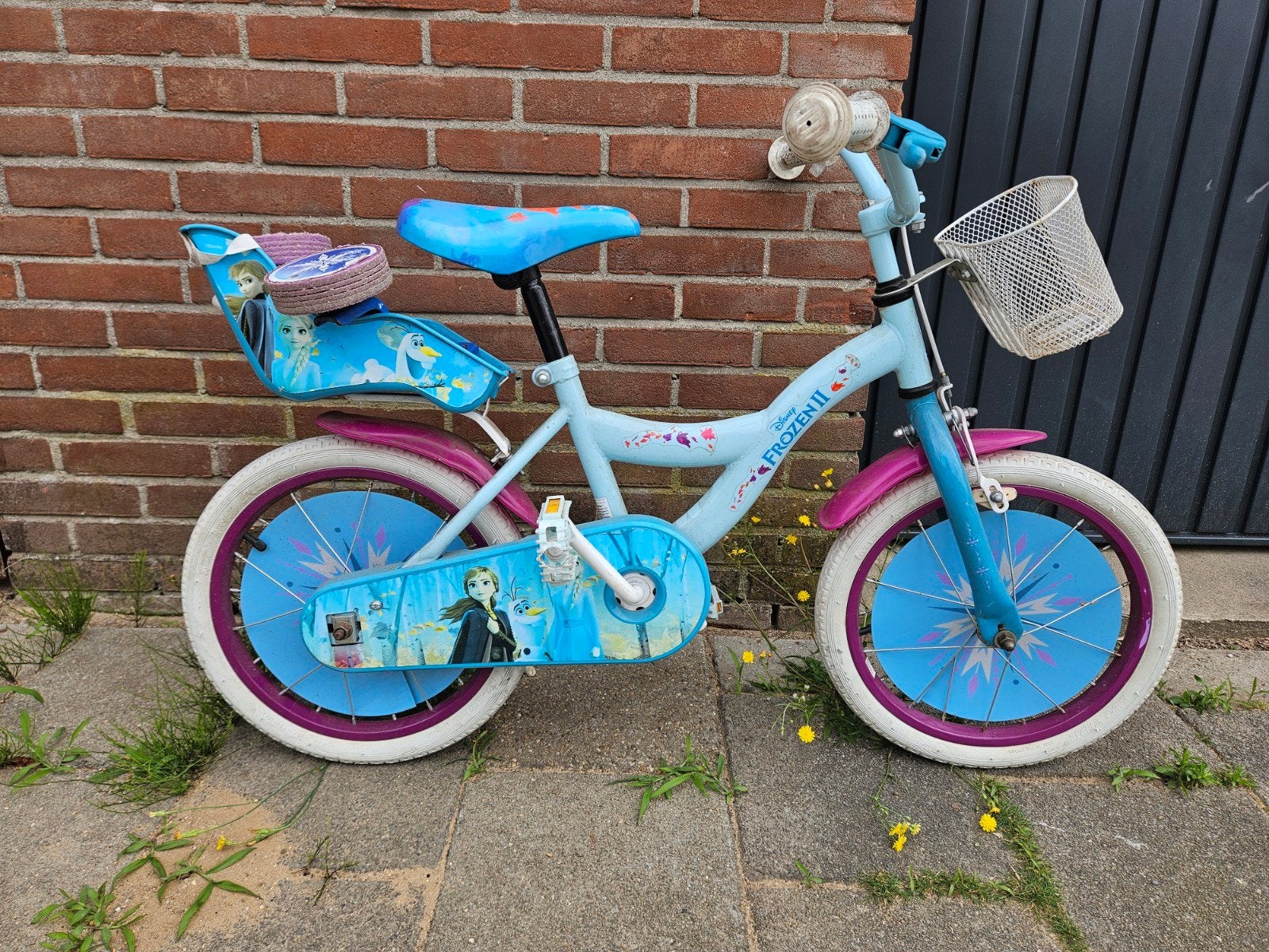 Disney Frozen Fiets 16' inch, Ophalen, Terugtraprem, Gebruikt, Handrem