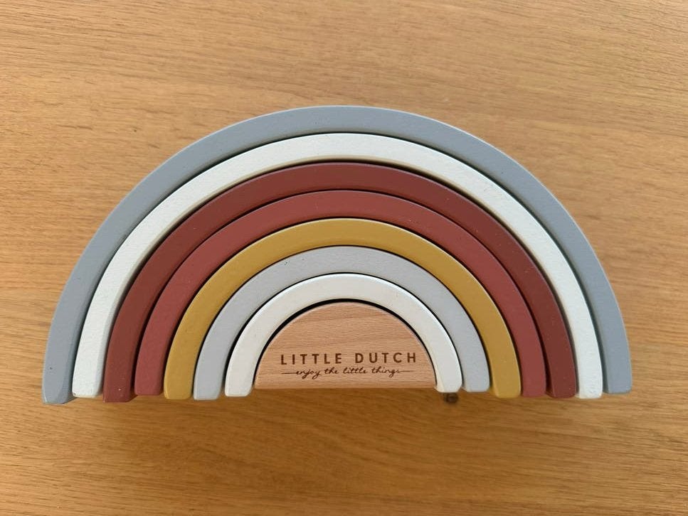 Little Dutch Pure & Nature Houten Stapelaar Regenboog FSC m, Kinderen en Baby's, Ophalen of Verzenden, Gebruikt