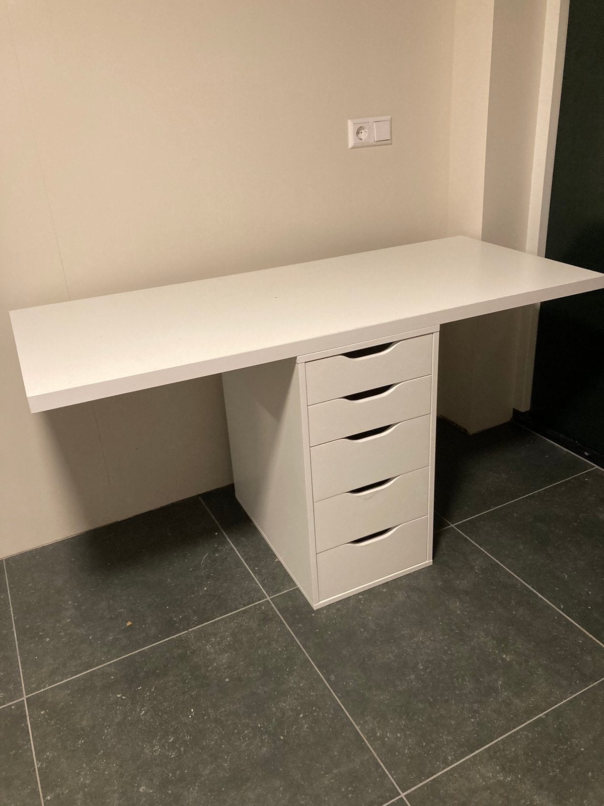 Ladeblok alex lagkapten bureaublad wit ikea ladekast bureau, Ophalen, Gebruikt, 120 cm, Scandinavisch