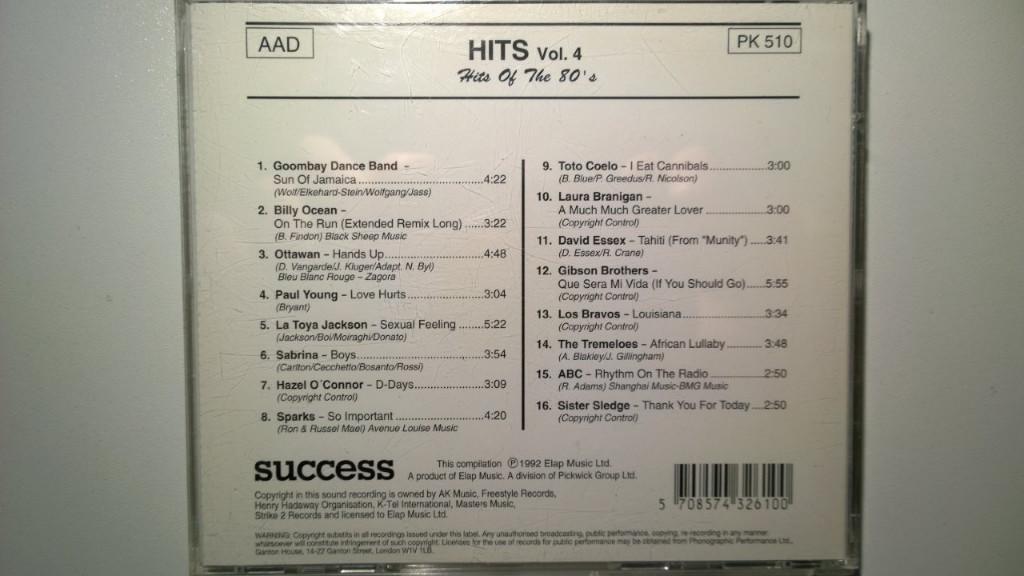 Hits Volume 4 Hits Of The 80's, Ophalen of Verzenden, Zo goed als nieuw, Pop