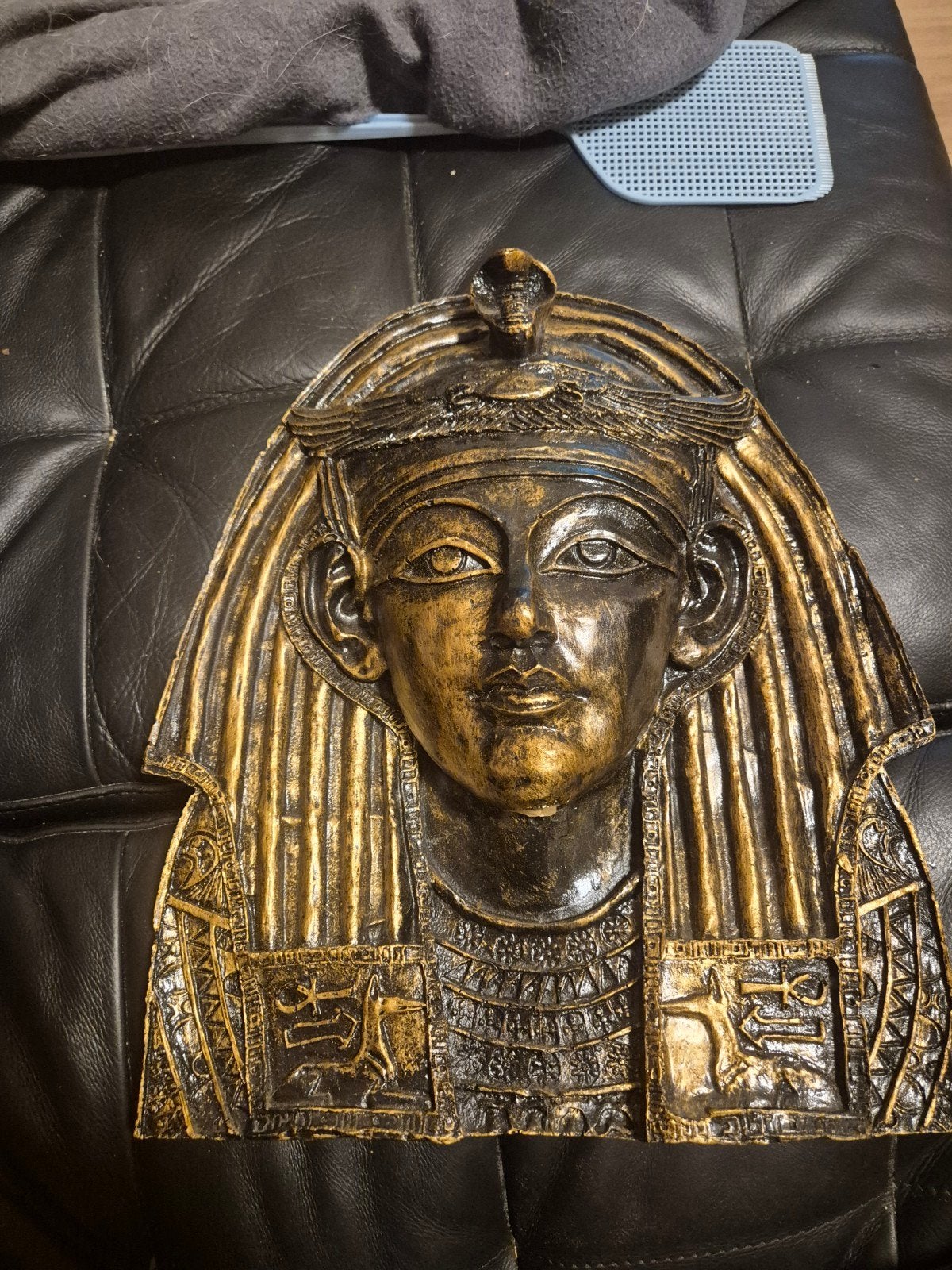 Egyptisch Wandmasker - Cleopatra/Toetanchamon Stijl, Kunststof, 20 - 50 cm, Beschilderd, Meerkleurig