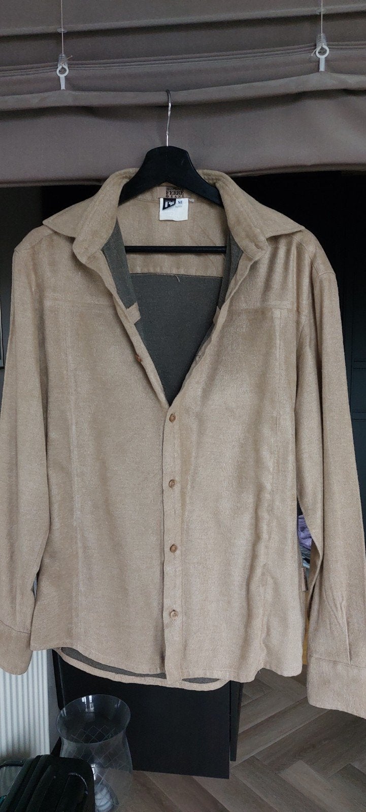 Gianfranco Ferré Jeans overhemd. Heren. Maat M, Kleding | Heren, Halswijdte 38 (S) of kleiner, Beige, Ophalen of Verzenden, Zo goed als nieuw