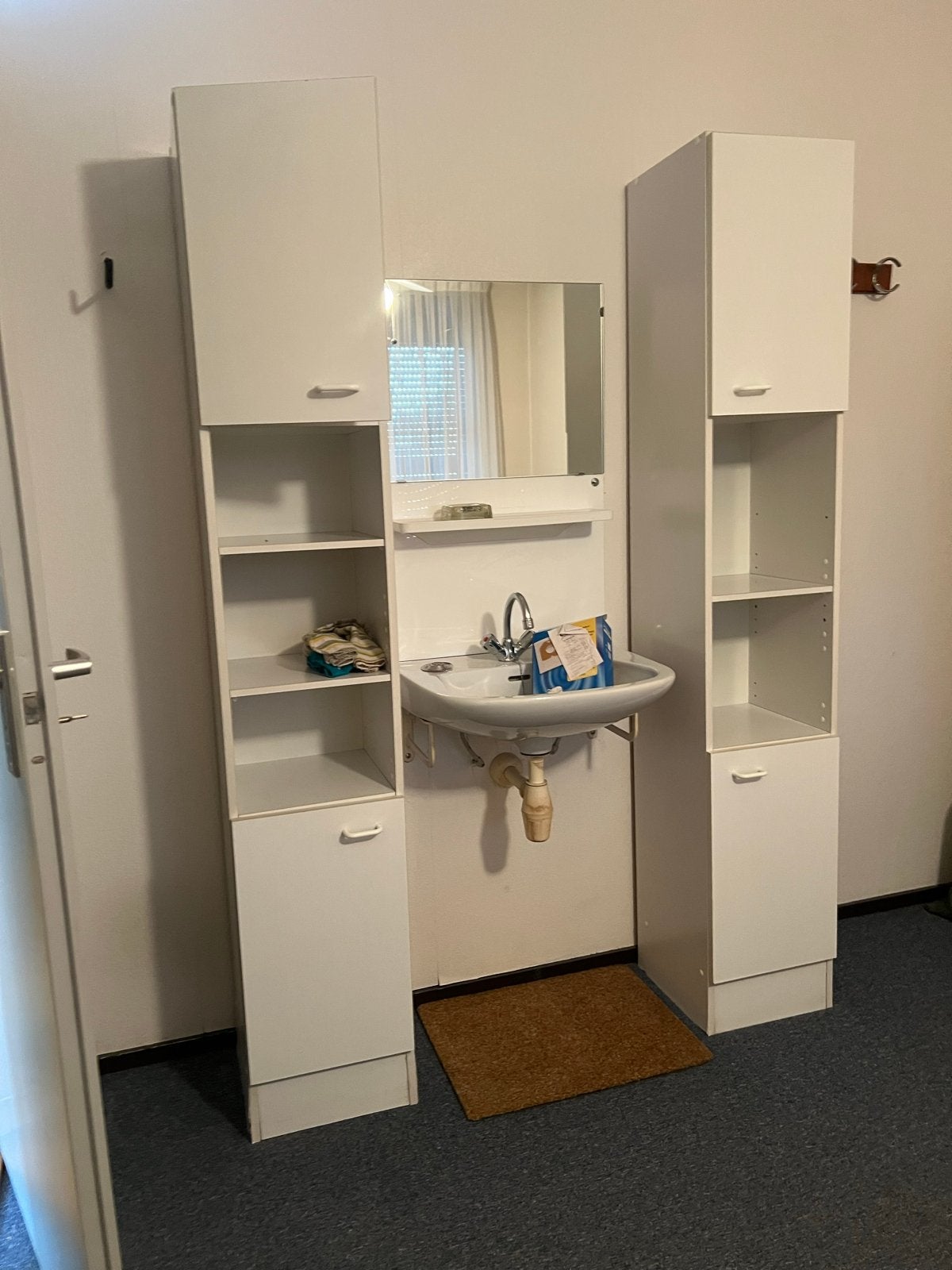Badkamermeubelset met wastafel en spiegel, Ophalen, Gebruikt, 100 tot 150 cm, 25 tot 50 cm