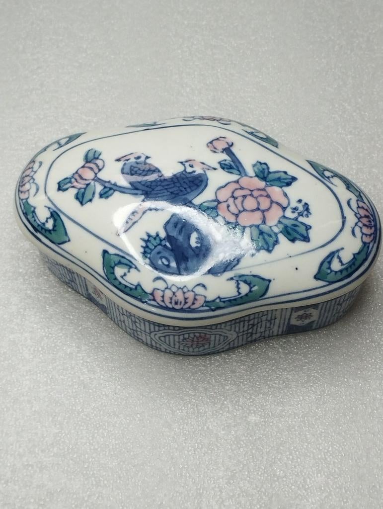 Vintage handbeschilderde sieradendoos, gemaakt in China., Ophalen of Verzenden