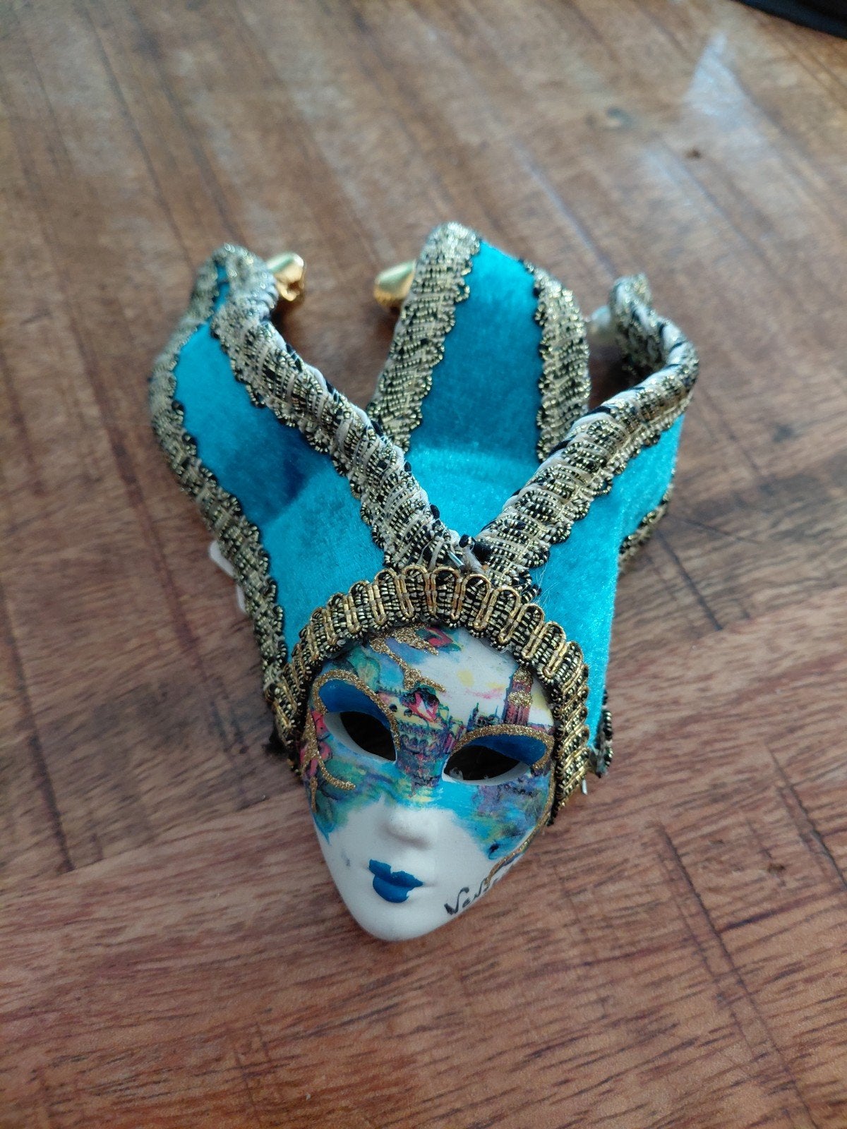 Authentiek Venetiaans Miniatuurmasker / Broche - Handgemaakt, Ophalen of Verzenden