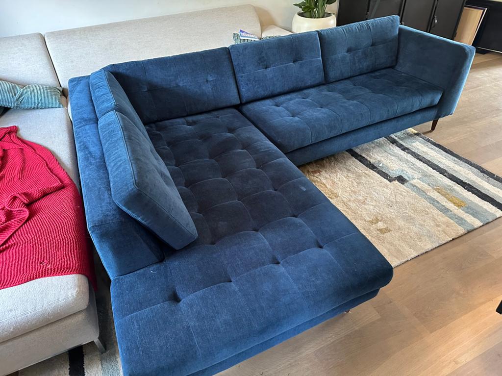 Hoekbank Nelson van de SofaCompany blauw, Ophalen, Gebruikt, Vierpersoons of meer