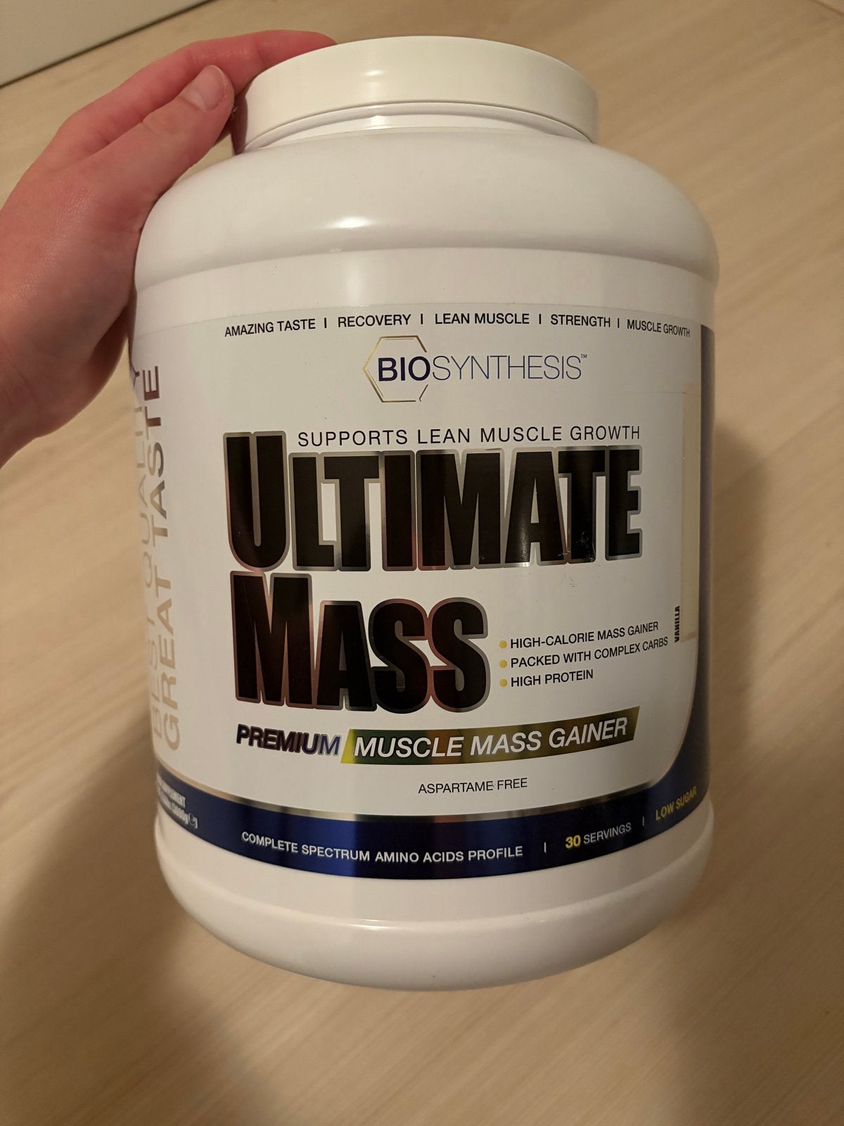 Biosynthesis Ultimate Mass Gainer - Vanille Smaak, Sport en Fitness, Ophalen of Verzenden, Nieuw, Armen, Overige typen