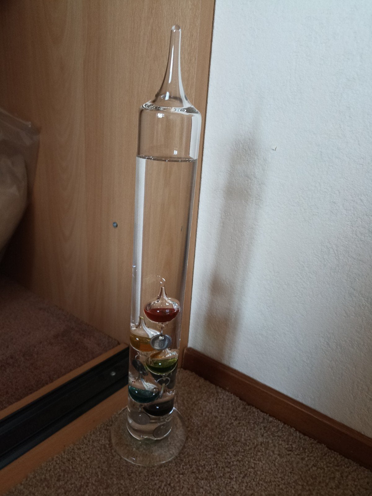Galileo Thermometer - Decoratieve Glazen Thermometer, Glas, Ophalen of Verzenden, Zo goed als nieuw, Overige merken