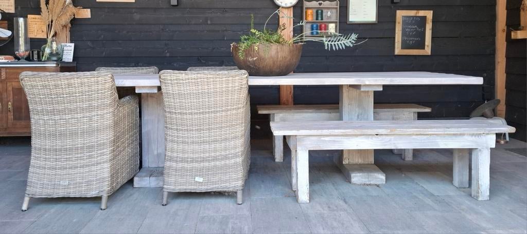 Complete tuinset 8 persoons, Ophalen, Gebruikt, Bank, 8 zitplaatsen