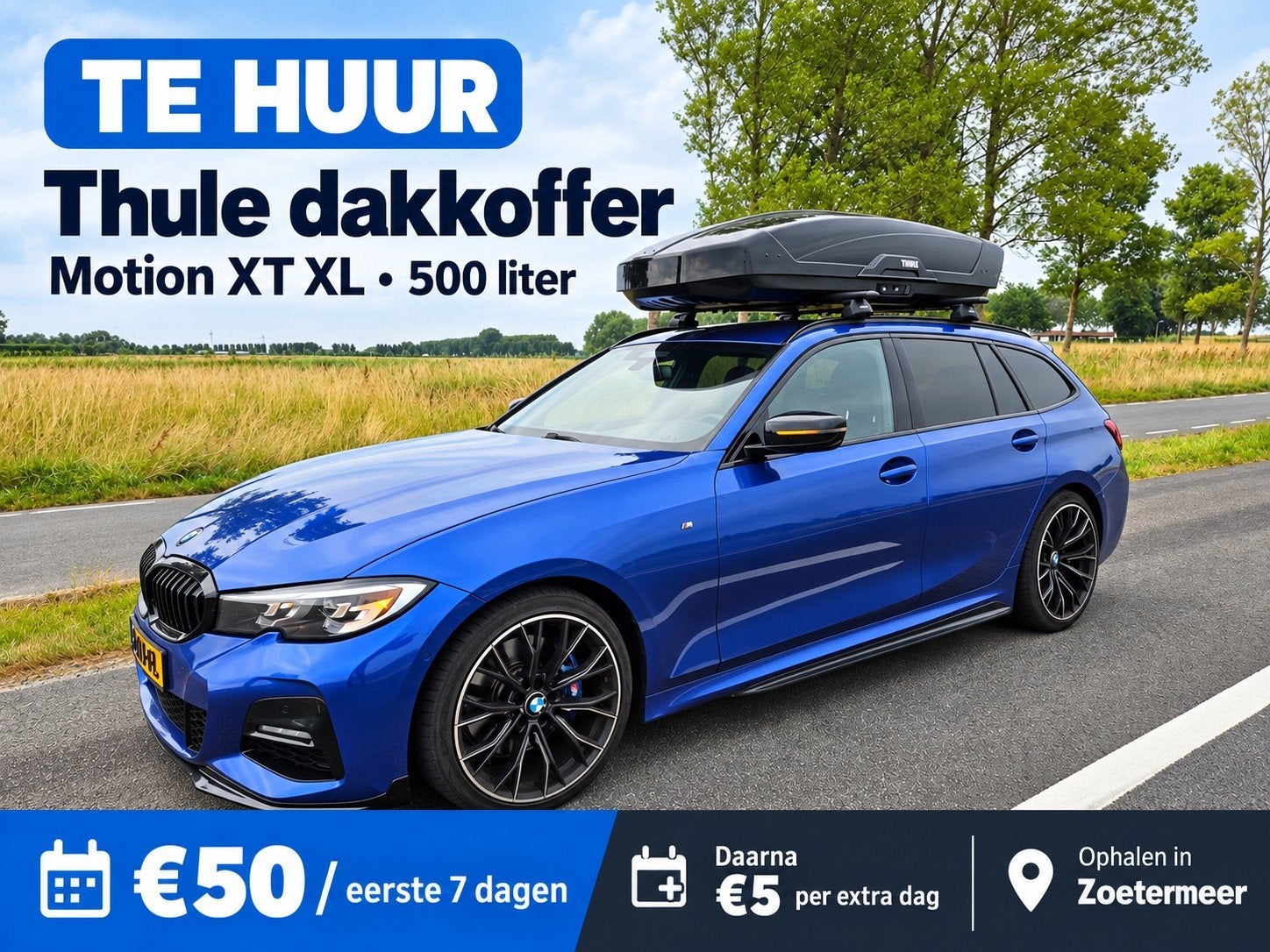 Thule Motion XT XL Black Glossy 500 liter te huur, Ophalen