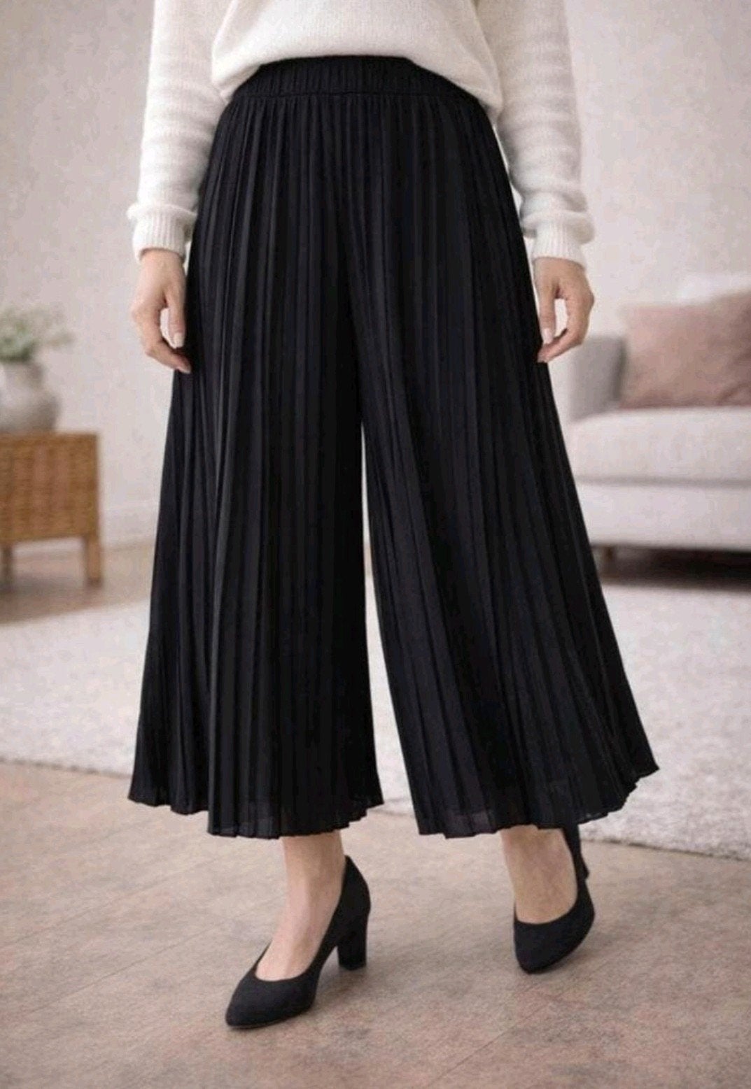 Bershka Zwarte Plissé Broek - Maat XS, Zwart, Zo goed als nieuw, Maat 34 (XS) of kleiner, Lang