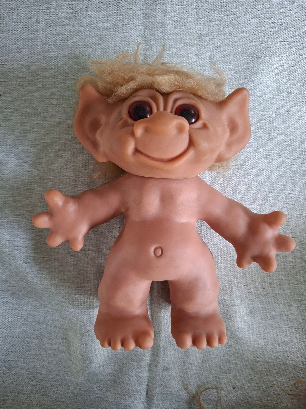 Vintage Trollpopje met Blond Haar, Ophalen of Verzenden