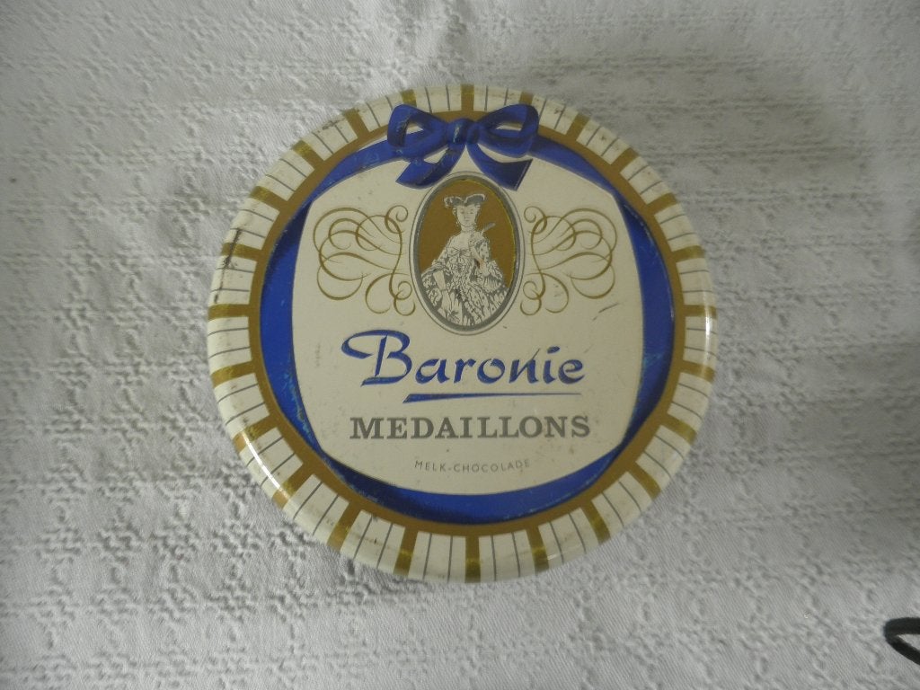 Vintage baronie melkchocolade blikje., Ophalen of Verzenden, Gebruikt, Overige, Overige merken