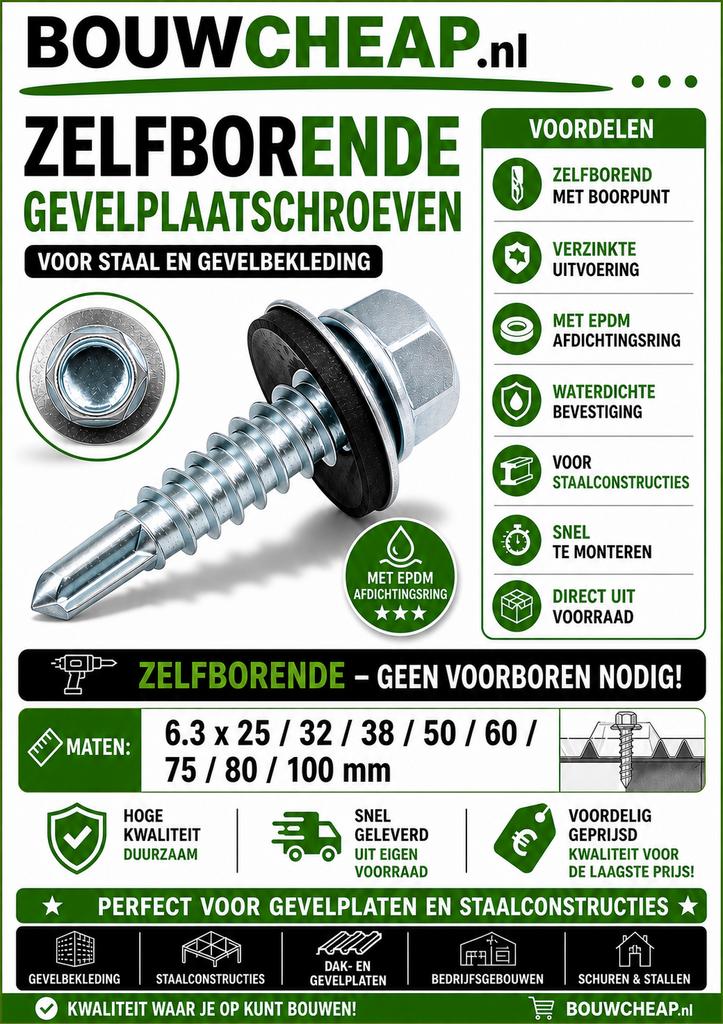 Zelfborende gevelplaatschroeven