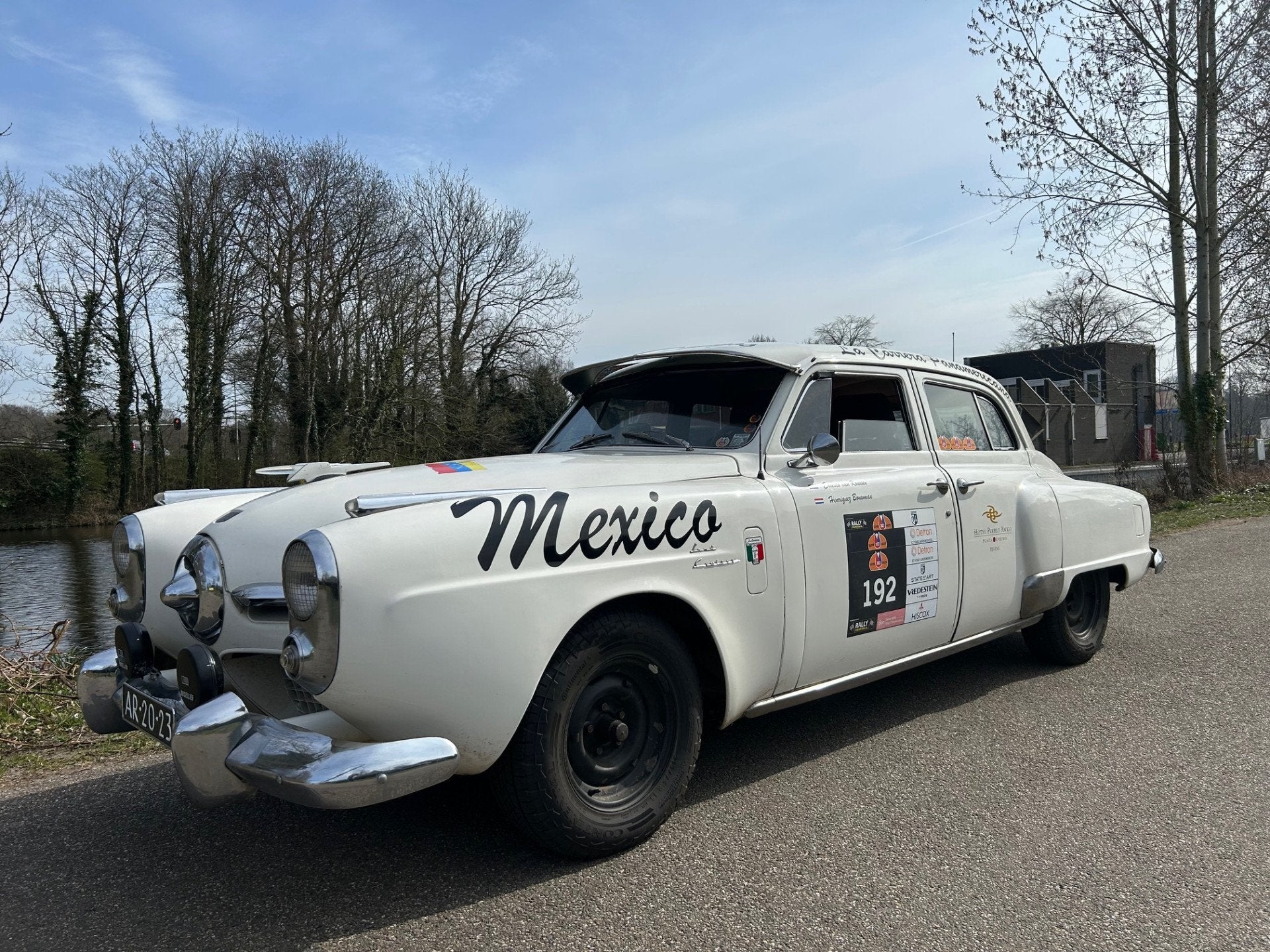 Studebaker Land cruiser Rallye Carrera Panamerica (bj 1950), Auto's, Stof, 4 stoelen, Wit, 102 pk