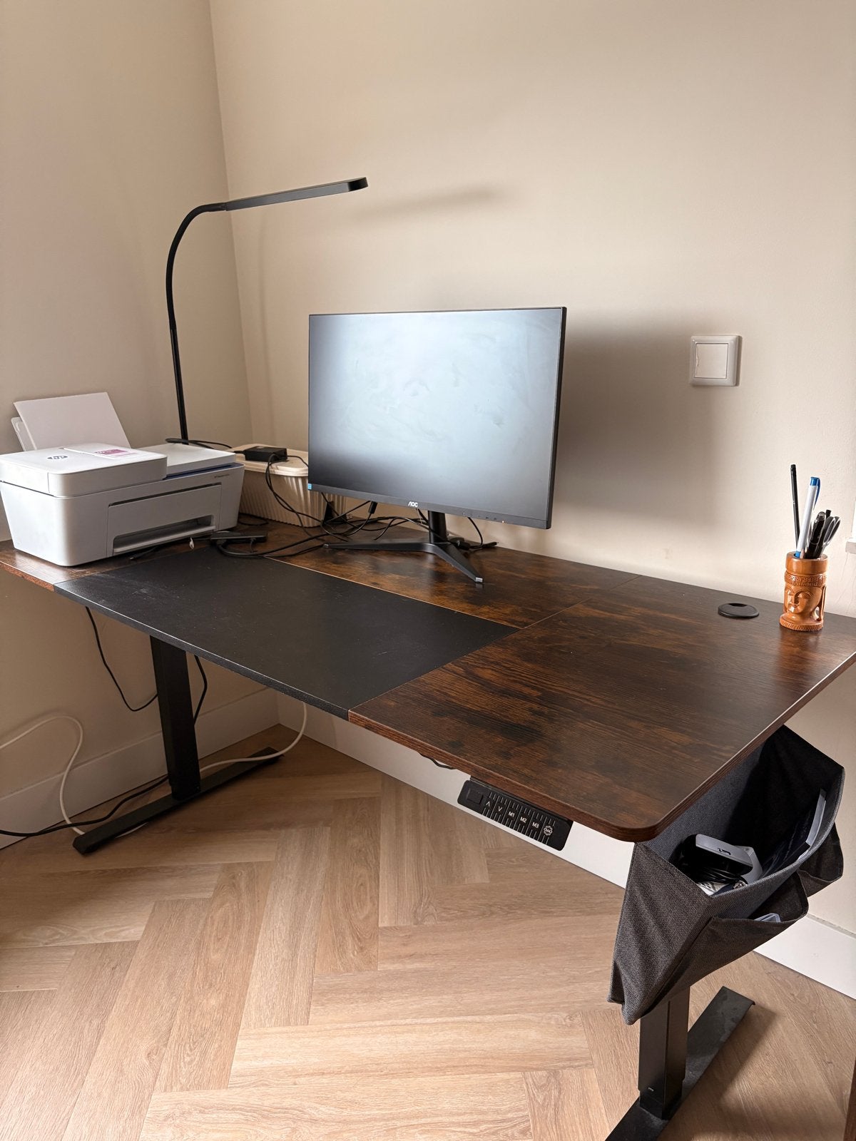 SONGMICS Elektrisch Zit-Sta Bureau 160x70cm - BALOK Collecti, Huis en Inrichting, Ophalen, Zit-sta bureau, Elektrisch, Spaanplaat of MDF