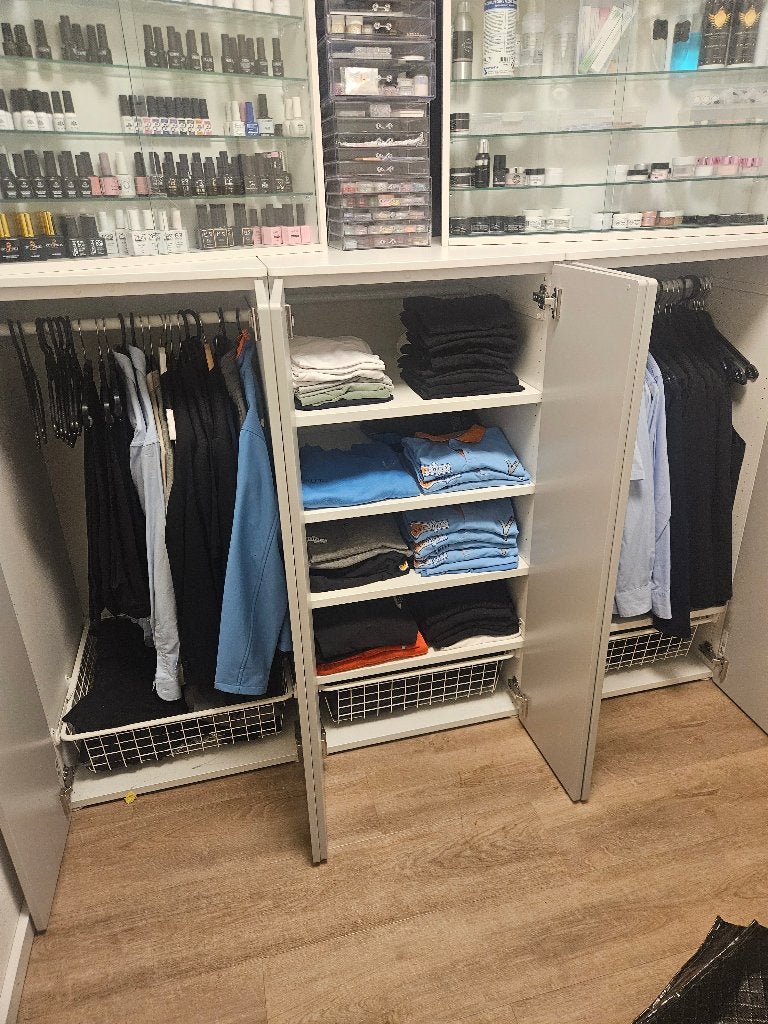 Grijze kledingkast met hang- en legruimte, Ophalen, Overige materialen, Met deur(en), Gebruikt
