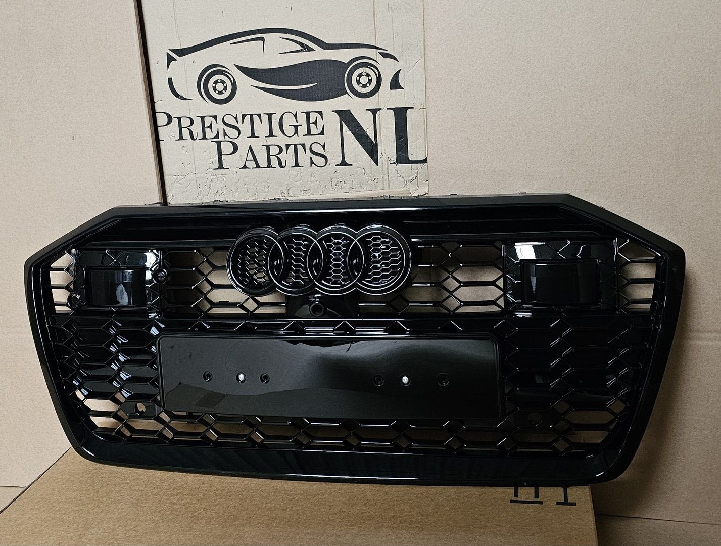 Grill Audi A6 C8 4K S-line S6 RS6 LOOK GRILLE HOOGLANS ZWART, -, Voor, Nieuw, Ophalen of Verzenden