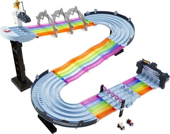 Hot Wheels Mario Kart Regenboogbaan Racebaan, Kinderen en Baby's, Speelgoed | Racebanen, Ophalen, Racebaan, Zelf te bouwen, Zo goed als nieuw