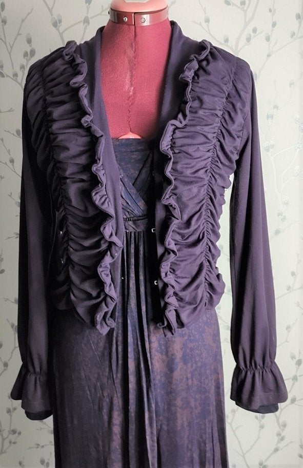 CORA KEMPERMAN Pruim-Kleurig Ruches-Vestje/ Top maat S=M, Kleding | Dames, Maat 38/40 (M), Ophalen of Verzenden, Lange mouw, Cora Kemperman