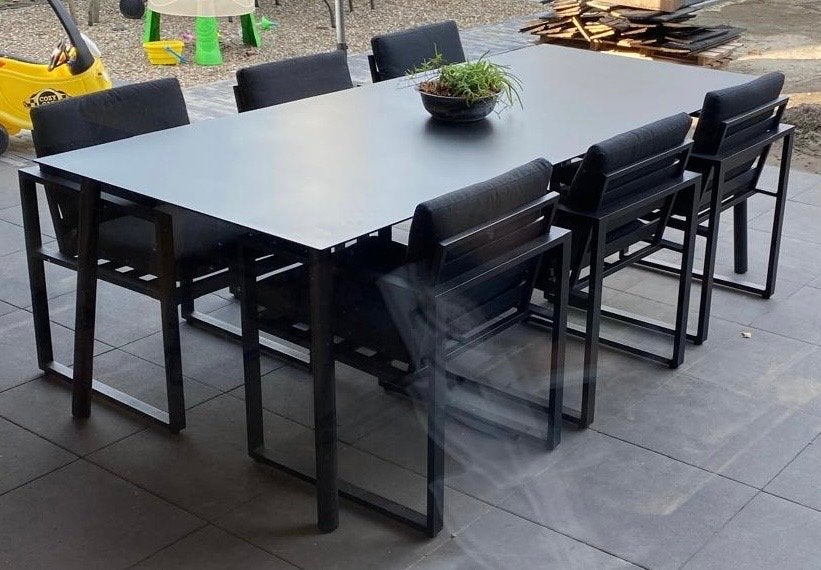 Foto 3 van Aluminium tuinset met 6 stoelen en tafel 240cm x 103cm