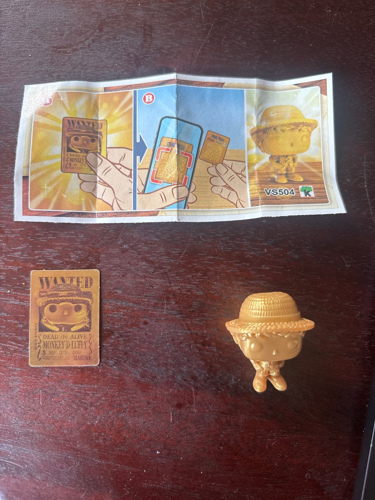 Kinder Surprise One Piece Monkey D. Luffy Gouden Figuur, Verzamelen, Ophalen of Verzenden, Zo goed als nieuw