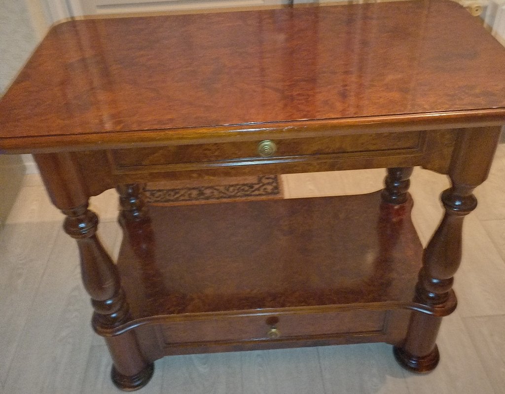 Mooi massief mahonie houten televisie wand meubel met 2lades, Ophalen