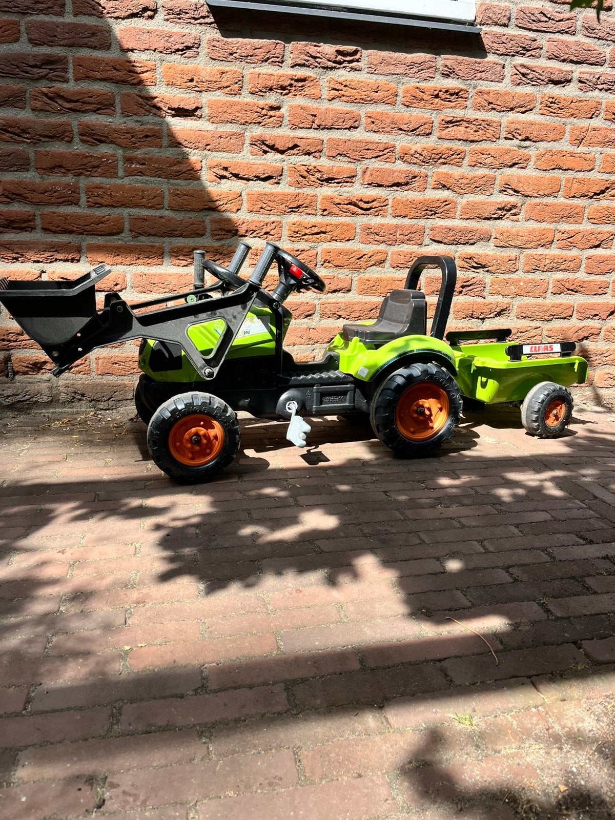 Falk claas 410 traptraktor met aanhanger en voorlader, Kinderen en Baby's, Speelgoed | Buiten | Skelters, Ophalen, Gebruikt, Overige merken