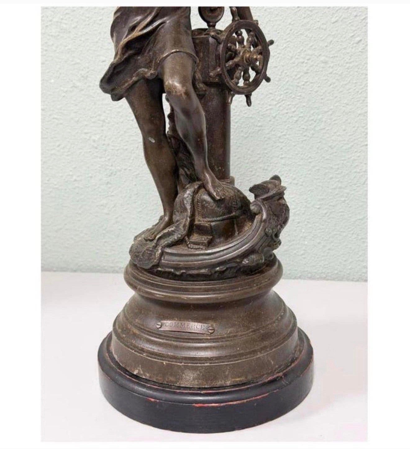 Zeldzaam antiek beeld “Commerce” Charles Octave Levy 1820-99, Antiek en Kunst, Ophalen of Verzenden, Handgemaakt, 50 - 100 cm