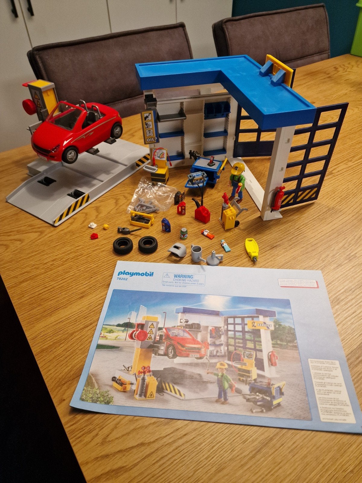 Playmobil Garage met Auto 70202, Gebouw, Complete set, Ophalen of Verzenden, Zo goed als nieuw