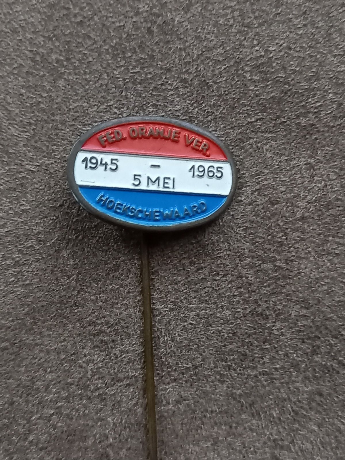Speldje fed.  Oranje ver. - 5 mei 1945-1965 - Hoeksche waard, Verzamelen, Ophalen of Verzenden, Gebruikt