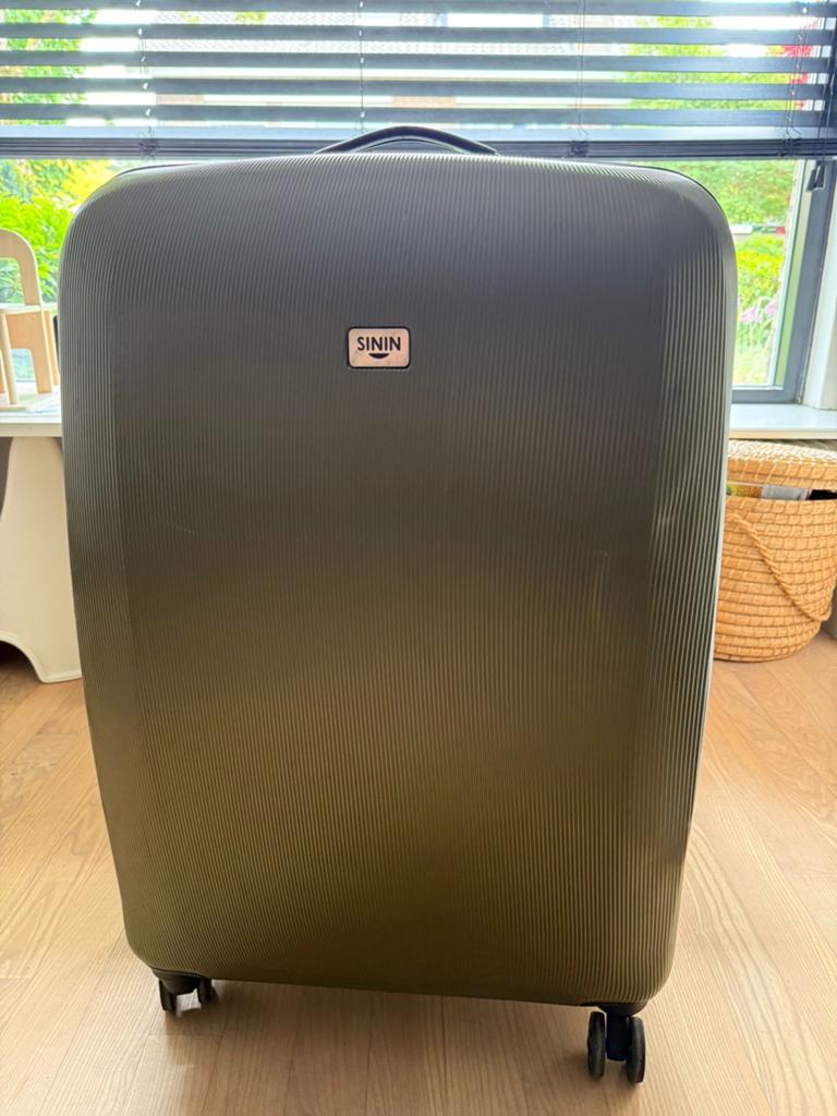 Grote SININ Solid Spinner Reiskoffer 77cm Groen - 90 Liter, Sieraden, Tassen en Uiterlijk, Koffers, Ophalen of Verzenden
