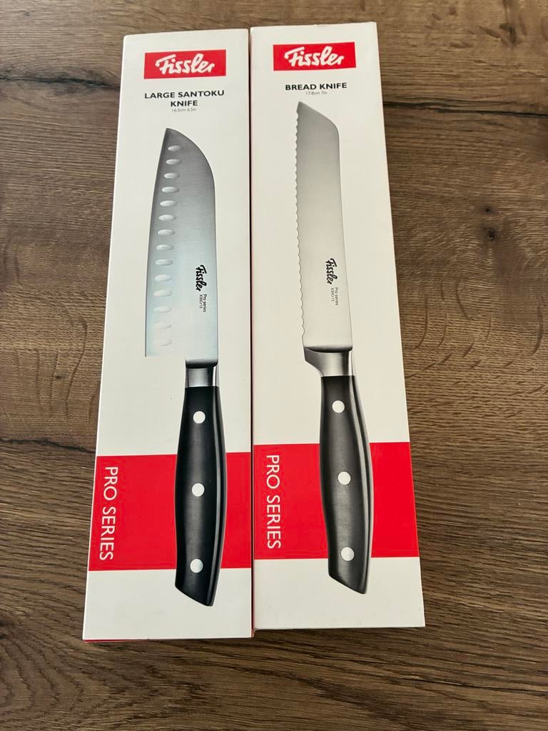 Fissler Pro Series Santoku en Broodmes - Nieuw in doos, Ophalen of Verzenden, Zo goed als nieuw