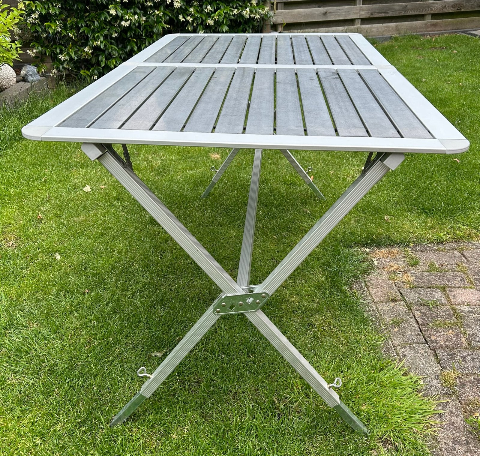 Defa Opvouwbare Campingtafel 140x80cm, Hoogte Verstelbaar, Caravans en Kamperen, Ophalen, Gebruikt, Campingtafel