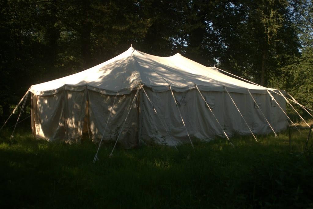 Legertent 5x10, Caravans en Kamperen, Tenten, Ophalen, Gebruikt, Meer dan 6