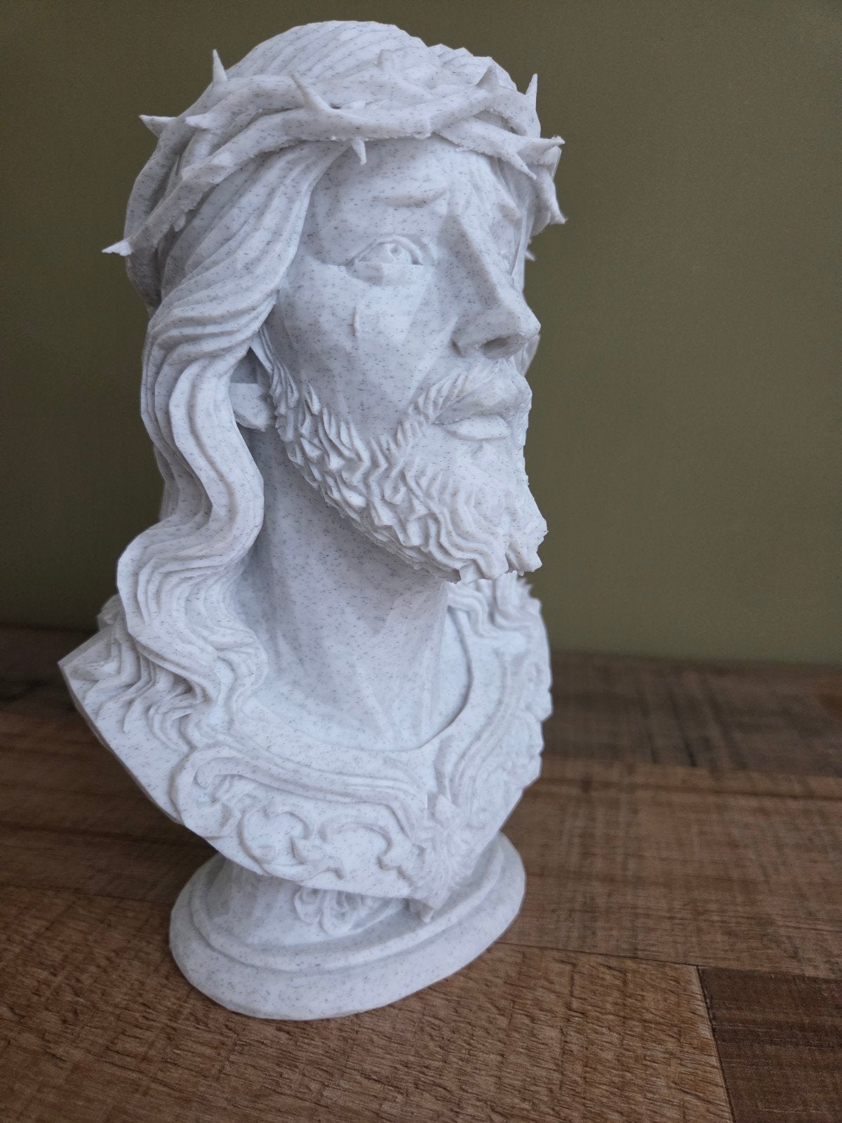 3D Geprinte Buste van Jezus met Doornenkroon, Minder dan 20 cm, Verzenden, Buste, Kunststof